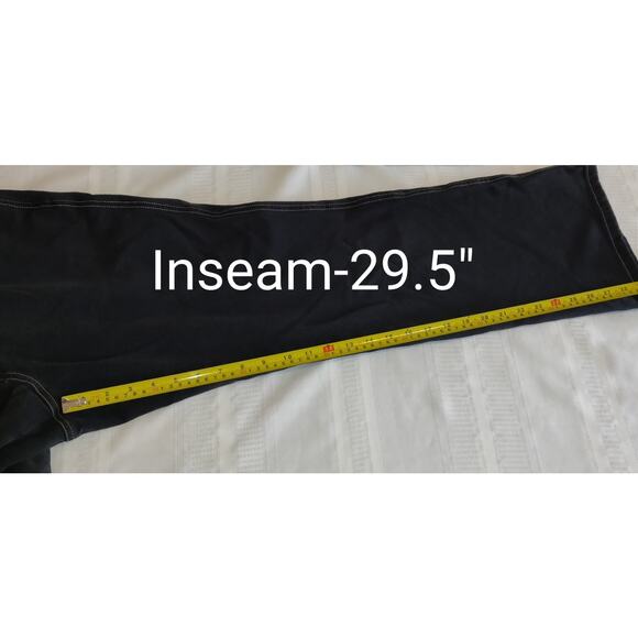 Coldwater Creek Black Jeans Sz 14P Straight Leg Gold Stitching Stretch Petite - Picture 8 of 16